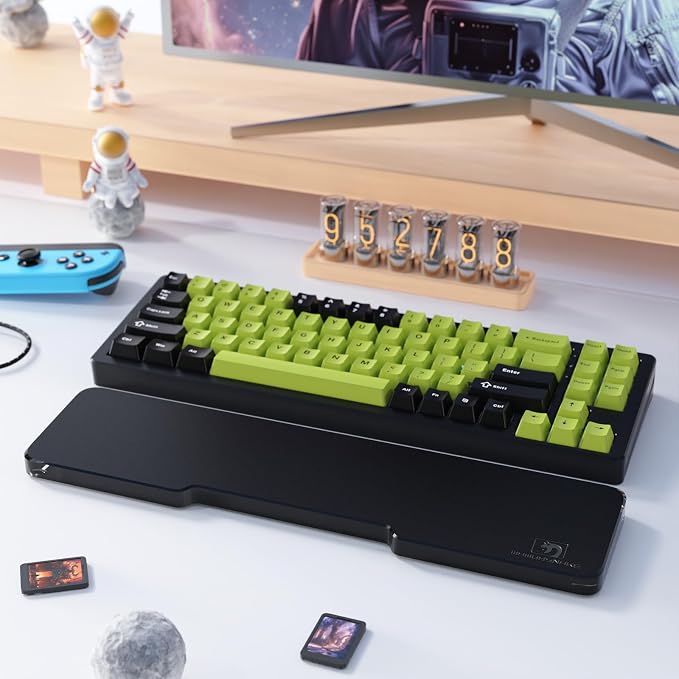 Acrylic Keyboard Wrist Rest - Compact 60% Keyboard- Mechanical Keyboards Ergonomic Palm Rest for Computer Keyboard,Anti-Slip Base,Wrist Pad for Laptop,Office & Home-Easy Typing (Black)