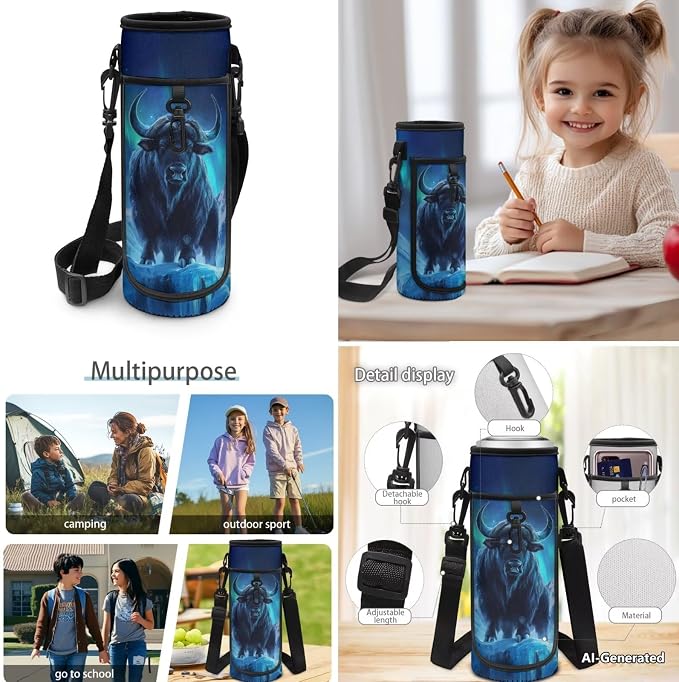 Doojoayie Cool Highland Cow Backpack for Girls with Lunch Box Trendy 2025 Kids School Bag for Summer Elementary School Backpack for Girls Bookbag with Insulated Lunch Box