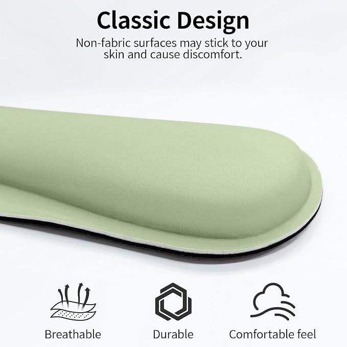 Bloss 2 Wrist Rest Support for Mouse Pad & Keyboard Set, Ergonomic Design Wrist Support Pad for Keyboard, Soft Memory Foam Desk Pads Support Hand and Arm Easy Typing Pain Relief - Green
