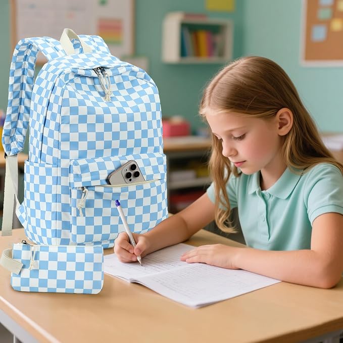 LEDAOU Backpack for Girls School Bag Kids Bookbag Teen Backpack Set Daypack with Lunch Bag and Pencil Case | Kids