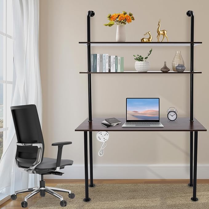 Wall Mounted Desk, Wall Mount Computer Writing Table Wall Desk Wall Organizer Ladder Desk 110.23 Lbs Capacity for Homes, Offices, Entrances, Student Dormitories, Living Rooms