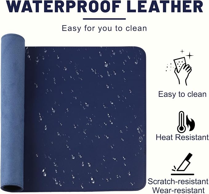 Leather Desk Mat, Desk Pad for Keyboard and Mouse Large Mouse Pads for Desk | Waterproof Desk Mat, Desk Matt for Desktop, Laptop Blotter, Keyboard Pad, Large Mouse Pad, Desk Essentials