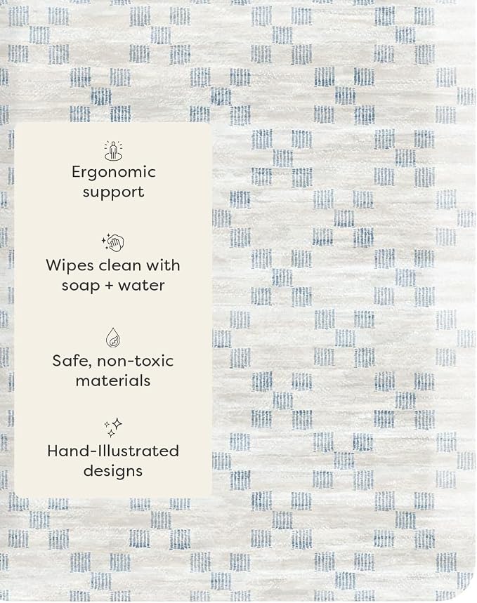 House of Noa Nama Standing Mat – Anti-Fatigue Cushioned Kitchen Mats for Floor | Ergonomic Bounce-Back Foam Kitchen Mats | Anti-Fatigue Mats for Kitchen & Standing | Sloan Peri Blue | 22" x 54"