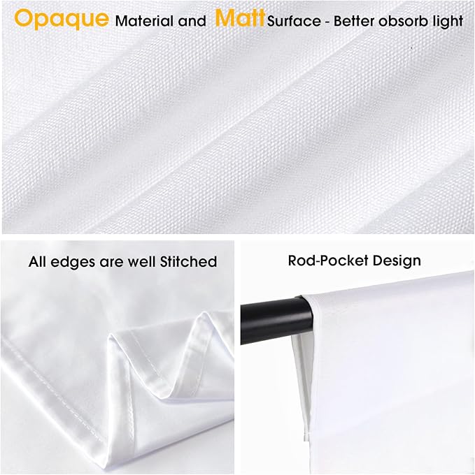 CPLIRIS 10x20ft White Backdrop for Photography, Dual-Size Dual-Pocket Design Photo Booth Background for Portrait Photoshoot, Party and Video with Both Options of 10 feet and 20 feet in Width