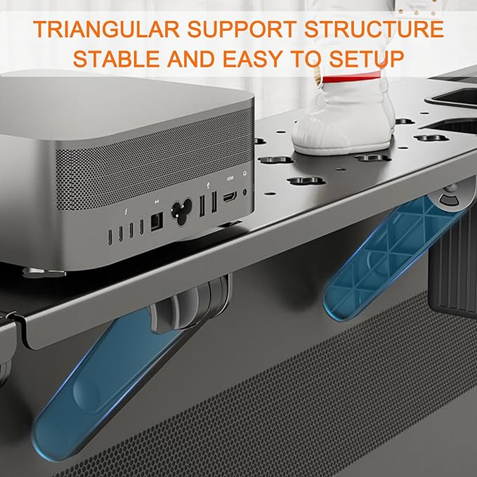 Steel TV Top Shelf, No Drilling Monitor Shelf Adjustable Computer TV Screen Shelves Mount Bracket for Soundbar Mount,Media Boxes, Router, Game Console, Remote (33.46 x 4.33 Inch)