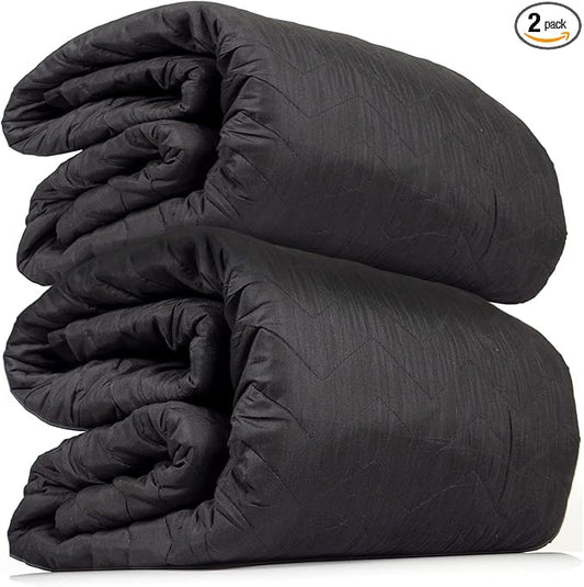 US Cargo Control 96" x 80" Extra Large Sound Dampening Blankets with Grommets (2-Pack), Light Blocking Acoustic Blankets for Wall Hanging and Studios, Machine Washable, 12LBS