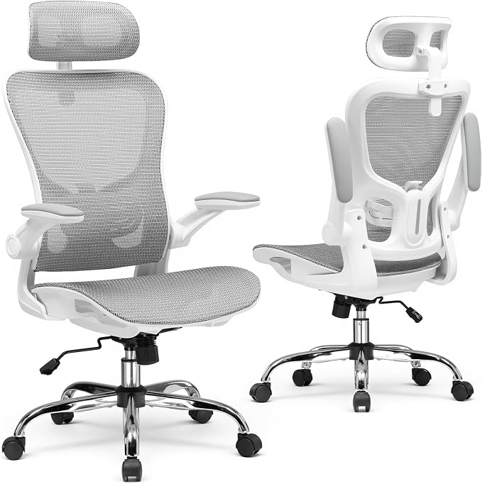 GTPLAYER Office Chair, Home Ergonomic Desk Chair with High Back Mesh, Mesh Office Computer Desk Chairs with Adjustable Lumbar Support, Rolling Work Swivel Task Chairs with 3D Armrests and Headrest