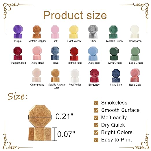 Yoption 360Pcs Navy Blue Sealing Wax Beads with 2 Spoons and 4 Tea Candles for Wax Seal Stamps, Cards, Wedding Invitations, Wine Packaging, Gift Wrap, Envelopes
