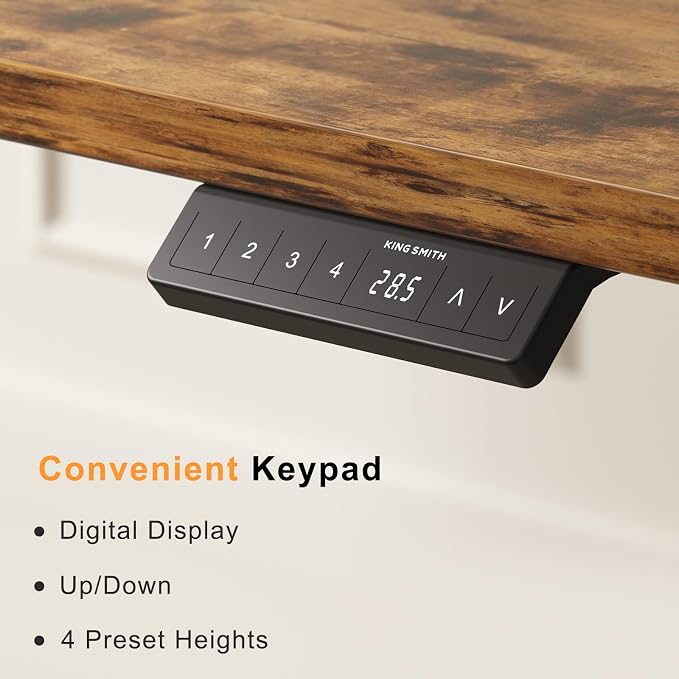 WALKINGDESK 40x24 Inches Whole Piece Electric Standing Desk, Seamless One Piece Height Adjustable Sit to Stand up Desk for Home Office, Ergonomic Computer Workstation, Rustic Brown