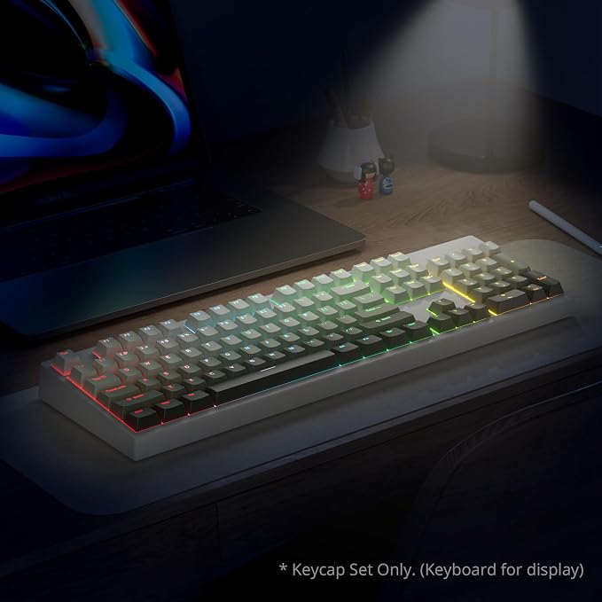 Guffercty kred 135 Key Gradient Keyboard Keycap Set Backlit, OEM Profile-PBT Material-Translucent Characters Compatible with MX Switches (Mistbind)