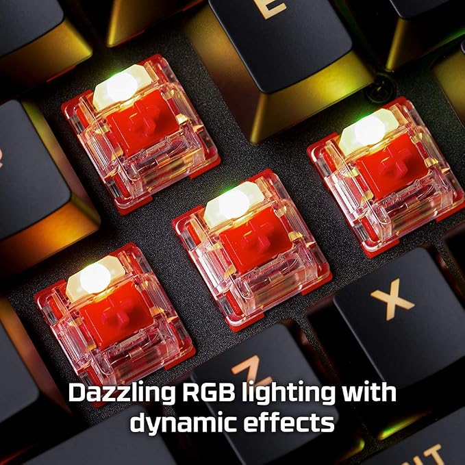 HyperX Alloy Origins - Mechanical Gaming Keyboard, Software-Controlled Light & Macro Customization, Compact Form Factor, RGB LED Backlit - Linear HyperX Red Switch (Black)