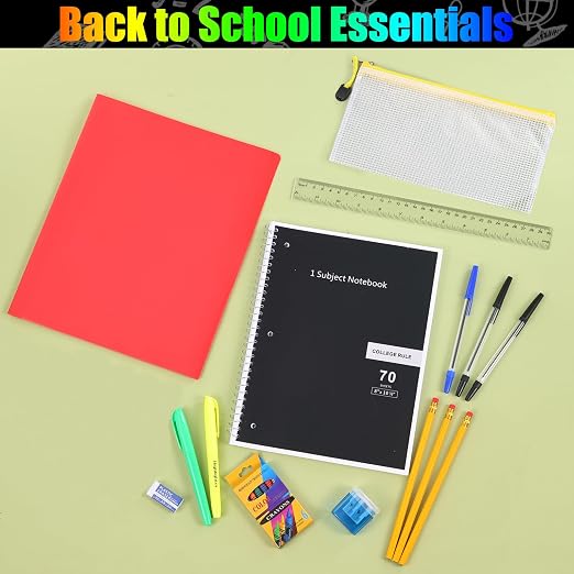 12 Set Bulk Back to School Supplies for Kids 21 Pcs School Supply Kits in Bulk for Kindergarten, Elementary, K-12 with Notebook, Crayons, Pencils Bag for Boy Girl