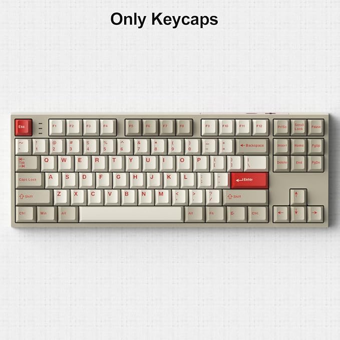 Fogruaden PBT Red Keycaps Set, Cherry Profile Custom Keycap for Mechanical Keyboard Keycaps