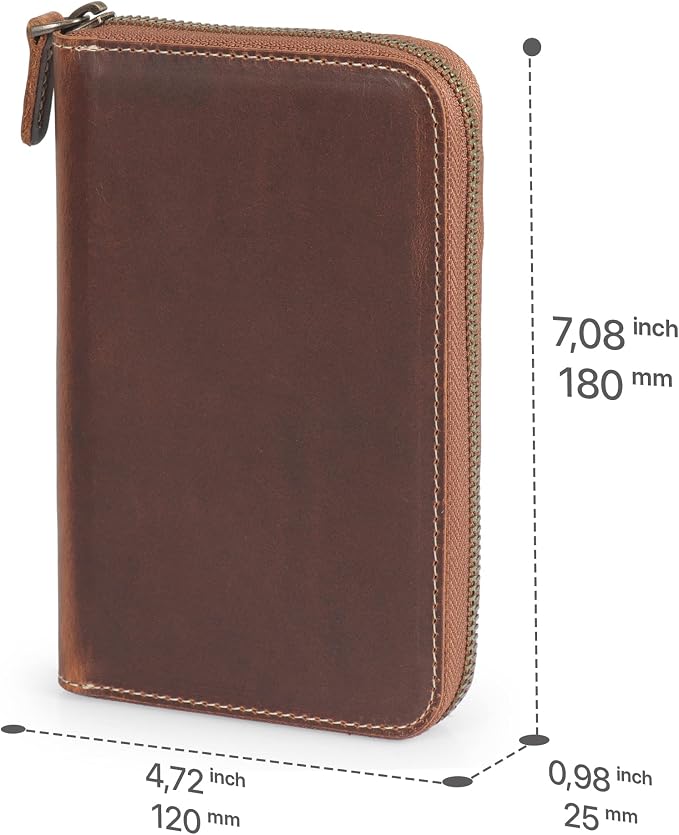 Londo Genuine Leather Padfolio – Portfolio Folder with Pencil Holder, Notepad & Zipper Closure for Business, Office & Travel