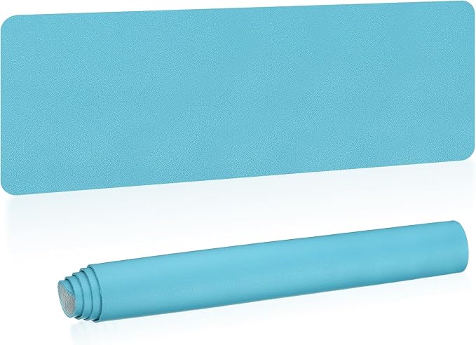PATIKIL Desk Mat, 55"x17", Non-Slip Waterproof PU Leather Desk Pad Dual Sided Blue