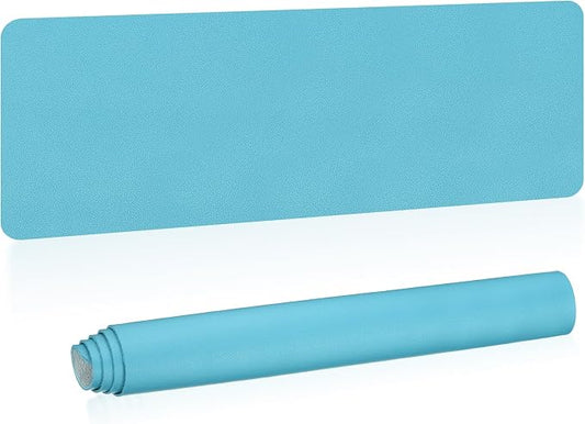 PATIKIL Desk Mat, 55"x17", Non-Slip Waterproof PU Leather Desk Pad Dual Sided Blue