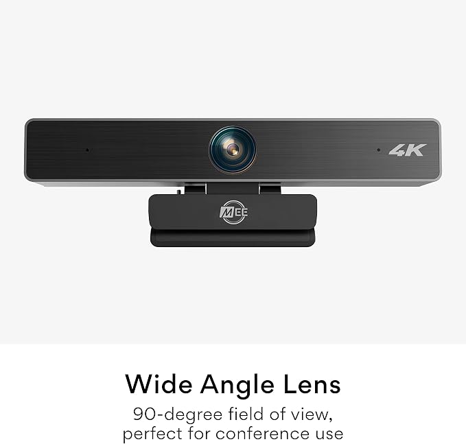 MEE Audio C11Z 4K Ultra HD Webcam with ANC Microphones, 4X Digital Zoom, Low Light Correction, Wide Angle Lens and Privacy Cover for Zoom Video Conferencing on Computer PC Mac Laptop Desktop