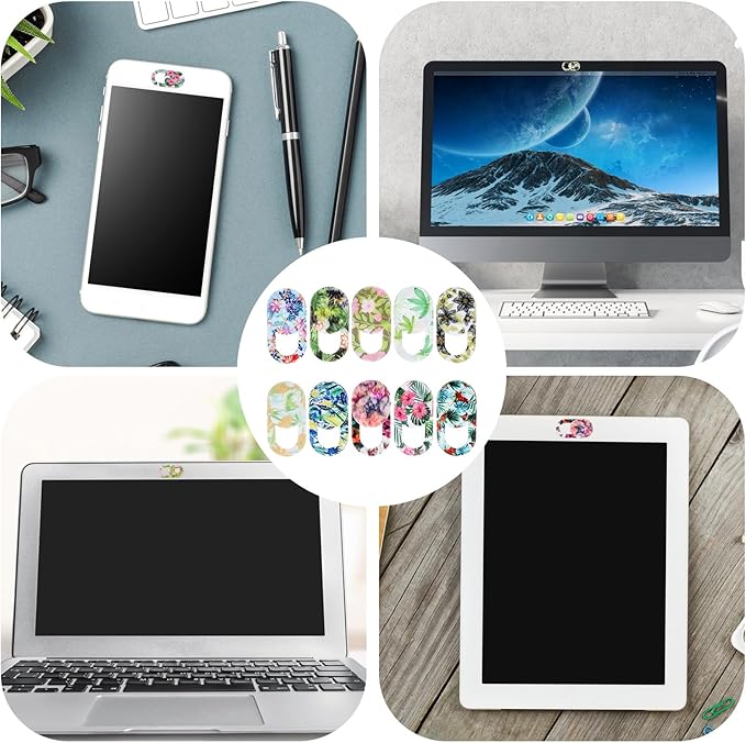 10 Pcs Laptop Camera Cover Slide Webcam Cover Slide Cute Web Camera Slider Ultra-Thin for Laptop PC Computer Cell Phone Tablet Accessories Protect Your Visual Privacy Flowers