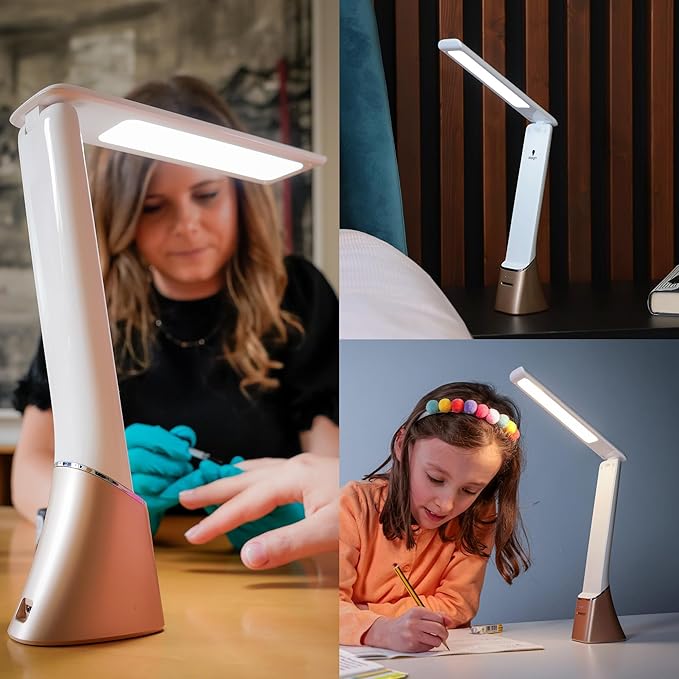 Daylight Company Smart Go Portable Lamp, Ideal for Reading, Light Therapy, Everyday Tasks, Crafts, Desk Work, DIY, Led, Chargeable lamp, 95+ CRI, 1 Count (Pack of 1), White