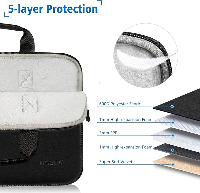 Hseok Laptop Sleeve 13.3-14 inch Case with Small Pouch, Neoprene Computer Bag Compatible with MacBook Neo/Pro 14 M5/M4/M3/M2/M1, Mac Air/Pro 13.3, XPS 14 and Most 13-14 inch Notebooks,B02K01