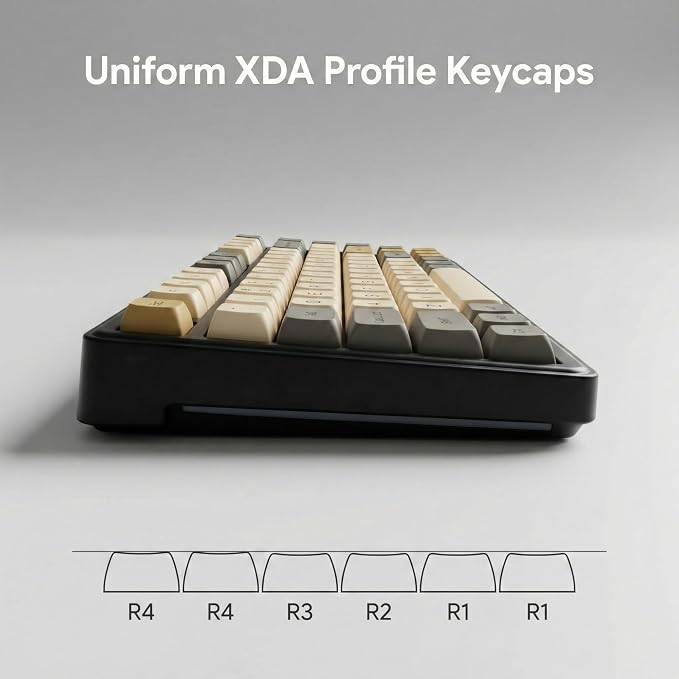 121 Keys PBT Dye Sublimation Keycaps, Grey Beige Minimalist Keycap Set, Warm Tone XDA Profile Custom Keycaps for Mechanical Keyboard 60% 65% 75% 100% Cherry MX Switches