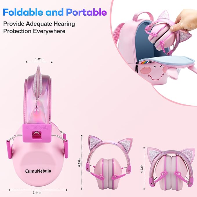 Noise Cancelling Headphones for Kids, Kids Ear Protection 28dB SNR Noise Reduction Ear Muffs for 3-12 Years Toddler/Children, Noise Cancelling Headphones Hearing Protection For Fireworks/Monster Truck