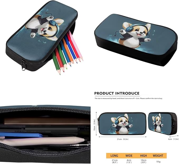 Ystardream Baby Corgi Backpack for Girls Elementary Backpack with Lunch Box & Pencil Case & Water Bottle Sleeve,Teen Kids Sturdy Schoolbag Book Bag Set 4 In 1 Back to School Supplies