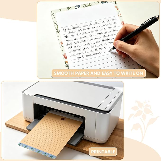 Sweet Cute Stationery Set, 92PCS Stationary Paper and Envelopes Set, 60 Writing Paper 30 Envelopes 2 Sticker Sheets, Vintage Stationery Sets for Letter Writing
