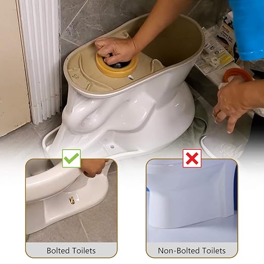 Wax Ring & Brass Bolts for Toilet Bowls Reinforced with Polyethylene Flange, Toilet Bowl Wax Gasket Seal for Floor Outlet Toilets New Install or Re-seat, Fits 3-inch or 4-inch Waste Lines