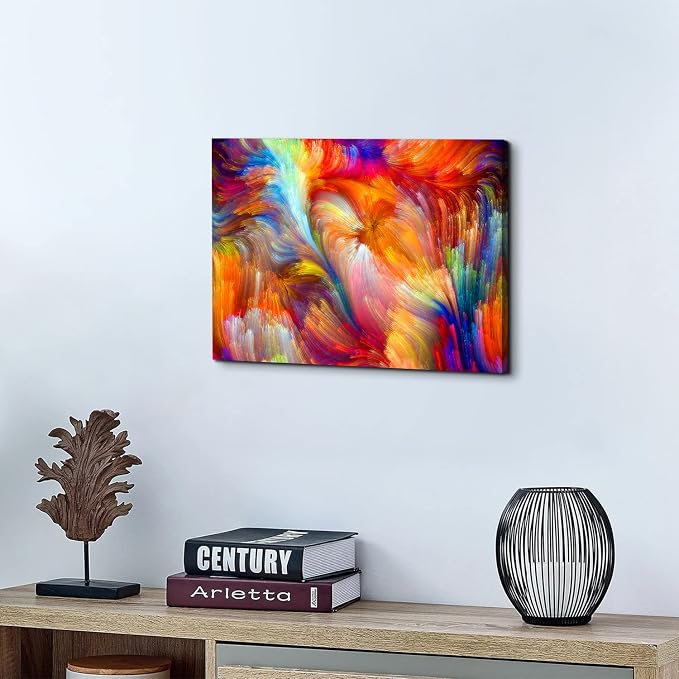 Bright Colorful Wall Art Abstract Wall Decor for Living Room Aesthetic Room Decor Pastel Colors Picture Canvas Painting Poster Modern Farmhouse Prints Artwork Bedroom Office Home Decorations 12x16”