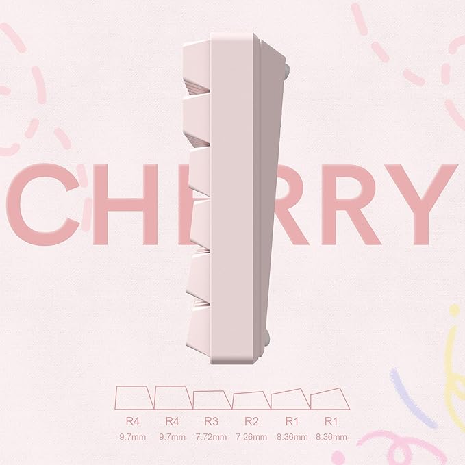Womier PBT Shine Through Keycaps, Cherry Profile Pink Keyboard Key caps, Cherry Profile Custom Keycaps124-key Double Shot Set for 60% 65% 75% 100% Cherry Gateron MX Mechanical Keyboards