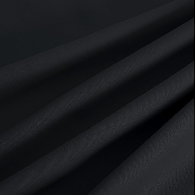 NICETOWN Room Darkening Draperies Curtains Panels, 2 Panels Black W52 x L108
