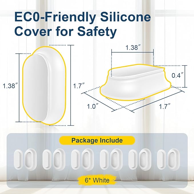 Magnetic Silicone Remote Control Holder Wall Mount for TV Fan 6 Pack White | Upgraded Silicone Remote Caddy, Self-Adhesive, Remotes Control Organizer Storage, Home Office Air Conditioner Remote Holder