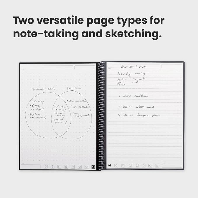 Rocketbook Fusion Reusable Undated Productivity Planner, Letter Size 8.5x11, Teal - Goals, Monthly and Weekly Calendar, Daily To-do List, Lined and Dotted Notes Pages