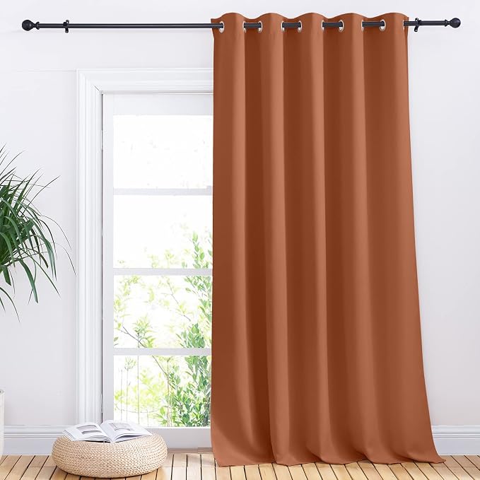 NICETOWN Window Blackout Curtain Panel for Living Room, Burnt Orange, 1 Panel, 70 x 95 inch, Thermal Insulated Blackout Drape/Drapery for Loft, Guestroom