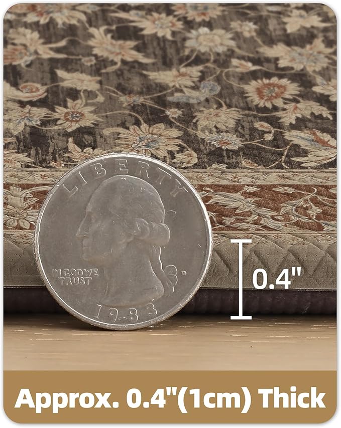 Color&Geometry Kitchen Mat 60x150cm Faded Vintage Anti Fatigue, Light Taupe | 0.4in Cushion Standing Mat For Cooking/Working/Laundry, Boho Decor, Non Slip PVC Kitchen Rug, Oil/Water Proof, Anti Slip