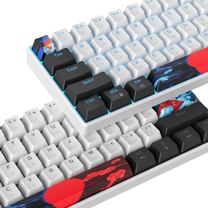 60 Percent Gaming Keyboard 61 Keys Mechanical Keyboard Ultra Compact Wird Keyboard LED Backlit with Red Switch for PC Laptop Gamer(61 White)