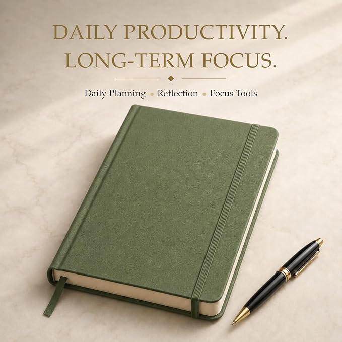 The Advanced Productivity Planner – Undated Daily, Weekly & Monthly Planning System with Time Blocking, Goal Setting & Habit Tracking. Toolkit to Maximize Focus and Take Control of Your Time | A5 (Green)