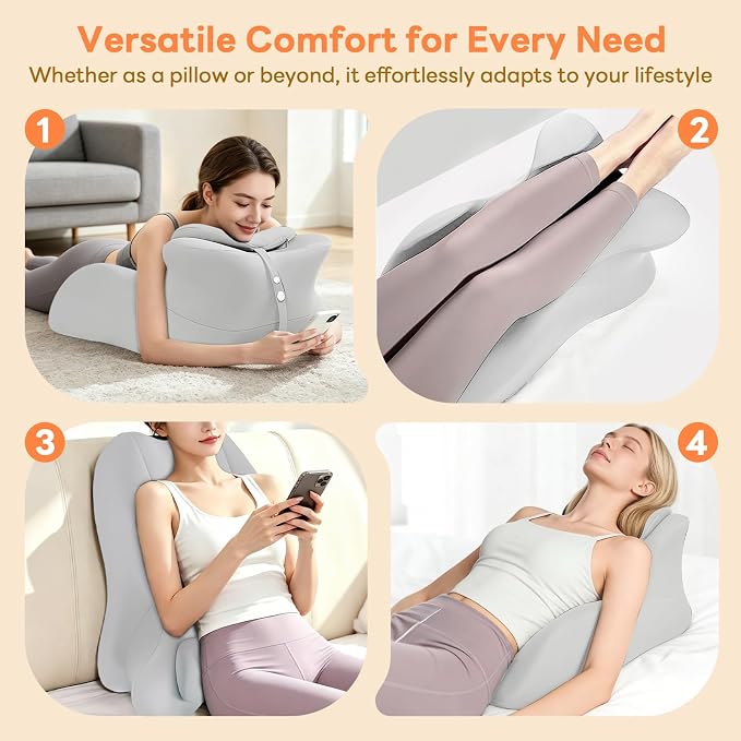 Memory Foam Wedge Pillow, Intimacy Positioning Pillow for Reading | 27° Angled Ergonomic Positioning Pillow, Contoured Back & Neck Support, Multi-Functional Body Pillow with Removable Cover