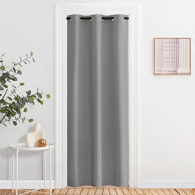 NICETOWN Window Curtain Blackout Drape Panel 3 Pass Microfiber Noise Reducing Thermal Insulated Window Drapery with Grommet (Single Panel, 42 x 84 inch, Silver Grey)