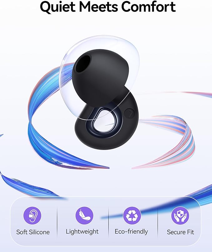 Ear Plugs for Sleeping 50dB Noise Cancelling Ear Plug with 7 Tips, 0.1Oz UltraComfy Ear Plugs for Noise Reduction for Concerts, Side Sleeper, Focus, Snoring, Silicone Reusable Earplug with Case