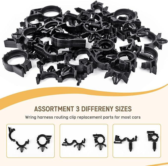 180pcs Nylon Universal Cable Tie Buckle with Car Wire Loom Routing Clips | UNIGT Push Mount Cable Zip Tie Compatible with GM Ford Trucks Cars Sedan UTV Engine Bay Self Locking Straps