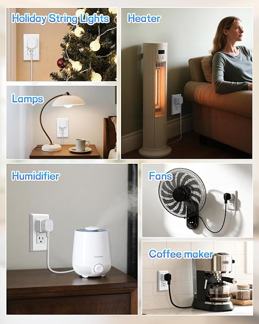 Greencycle Remote Control Outlet,Wireless Light Switch and 3 Outlet Plugs,Remote Outlets Switch,No Wiring Needed,500ft Range Coverage,15A/1500W for Lamps,Fans,TV,FCC Certified, White