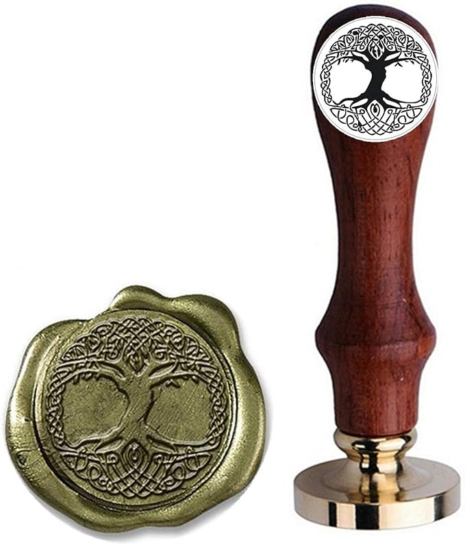 6PCS Viking Rune Wax Seal Stamp, Viking Rune Sealing Wax Stamp, Vegvisir Valknut Tree of Life Seal Wedding Invitation Birthday Party Seal Gifts (6pcs Set)