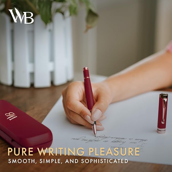 Wordsworth and Black Rollerball Pen-Stunning Luxury Pen Bamboo Violetwood Gold Finish, Refillable, Best Roller Ball Gift Set Pen for Men & Women, Ink Refill,Point Office Pens for Writing