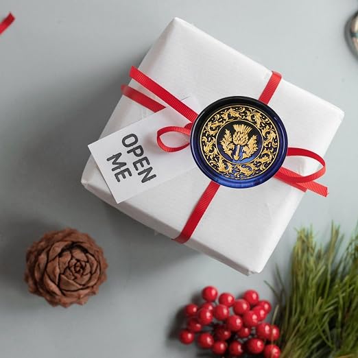 SWANGSA Celtic Wax Seal Stamp Kit with 450pcs Sealing Wax Beads, 2 Pens and Spoon for Wedding, Invitations, Cards, Envelope, Christmas