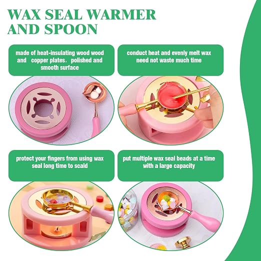 847Pcs 28 Colors Sealing Wax Beads, Wax Warmer and Candle, Letter Seal Kit for Gift and Decoration, Wedding Party Invitations