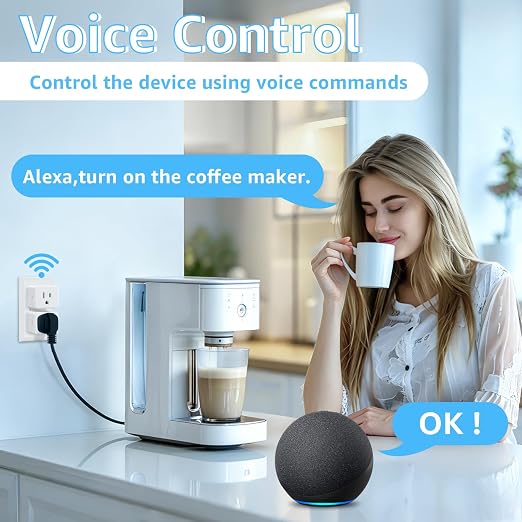 WiFi Plug with Switch,GreenCycle Smart Outlet with Remote,Compatible with Alexa and Google Home via Tuya,Compact Design,Remote Control Anywhere,15A/1500w,TUV FCC Listed(2.4G),2 Switch 2 Plug