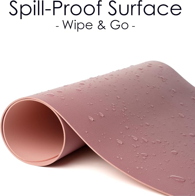 Leather Desk Pad Protector, Waterproof Mouse Pad, PU Desk Mat, Office Desk Cover, Desk Writing Mat for Office/Home/Work/Cubicle (Purple/Pink) 9x8 in
