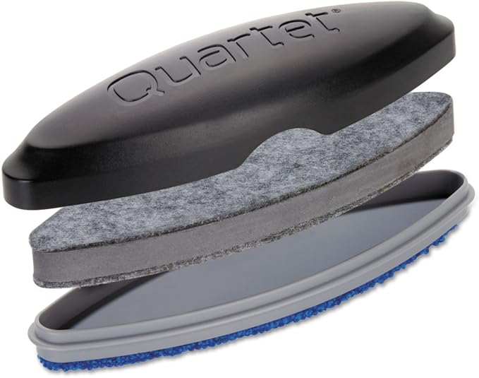 Quartet Eraser, Premium, 3-In-1, Whiteboard/Chalkboard, Magnetic, 6-1/2"x1-3/8", Black (BFEB3)